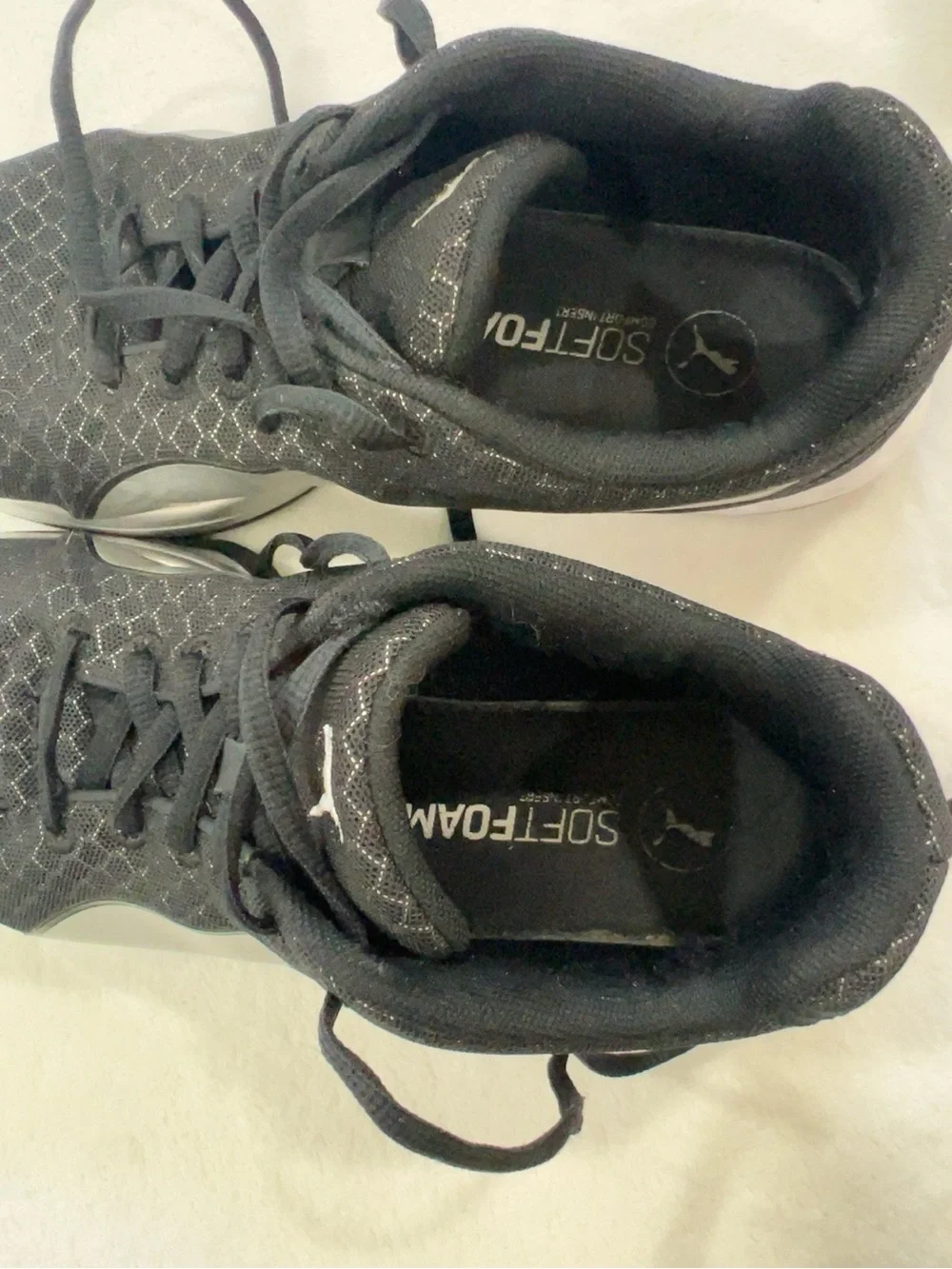 Puma Black and Silver Women's Athletic Running Shoes